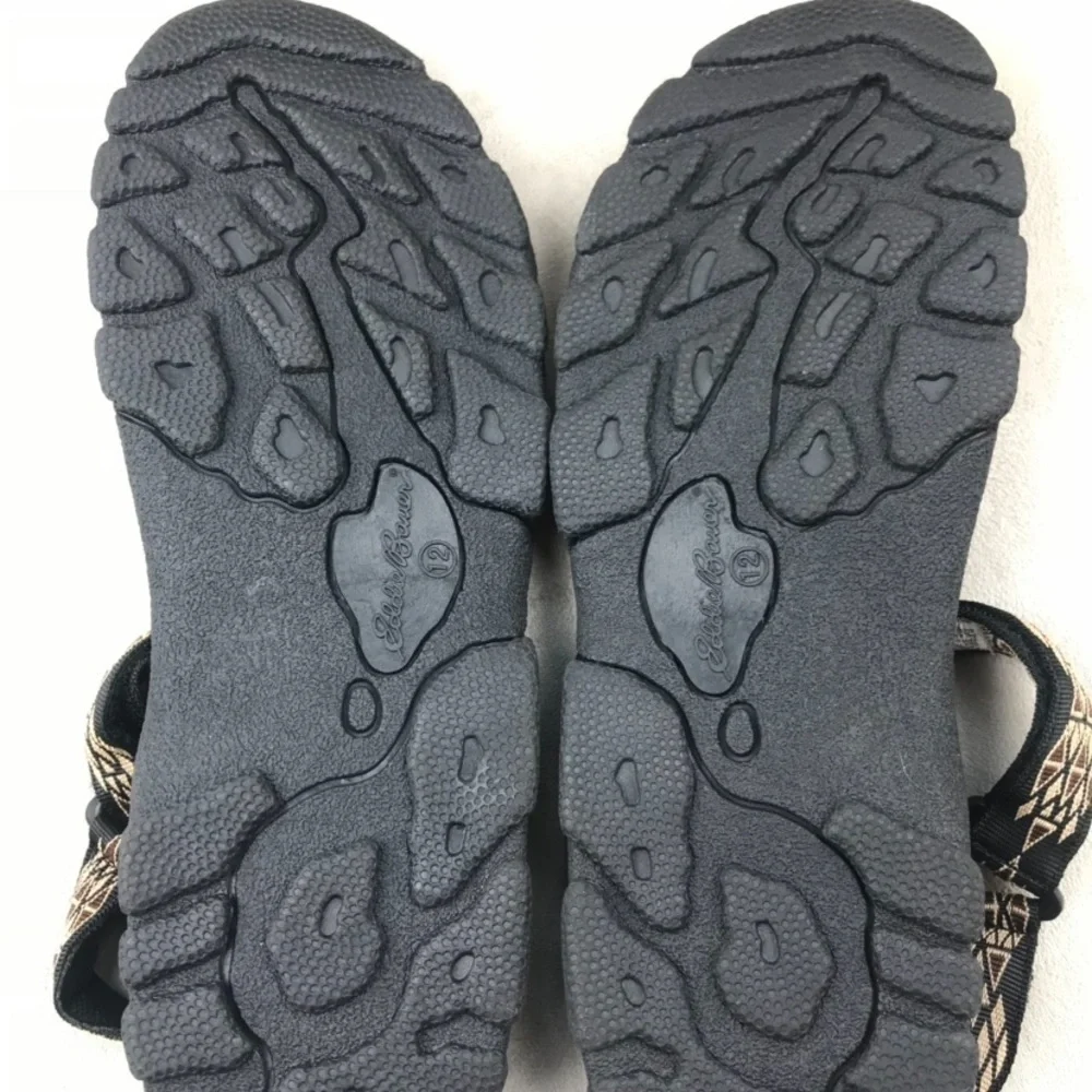 𝅺EDDIE Bauer Sport Hike Sandals Blk/Tan Sz12